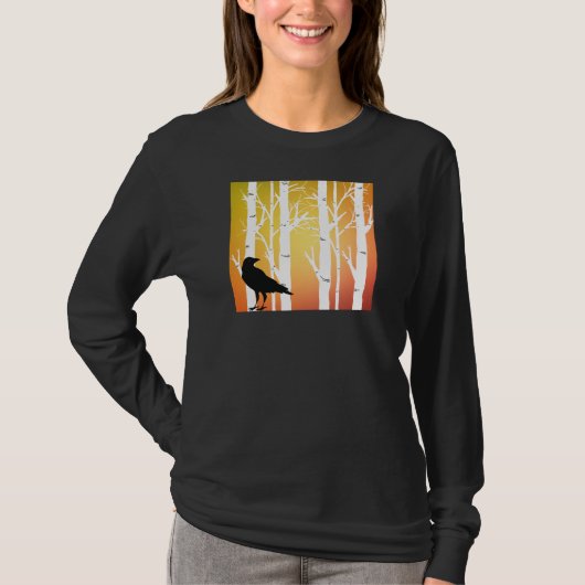 T-shirt Birch Tree and Crow (Devant)