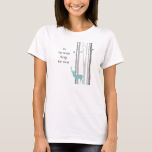 T-shirt Birch Trees Deer Citation inspirante