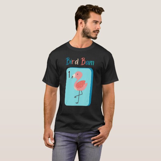 T-shirt Bird Bam Mahjong Fun Flamant rose pour Mah Jongg P (Devant entier)