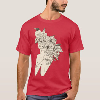 T-shirt Bird In Wreathe retro