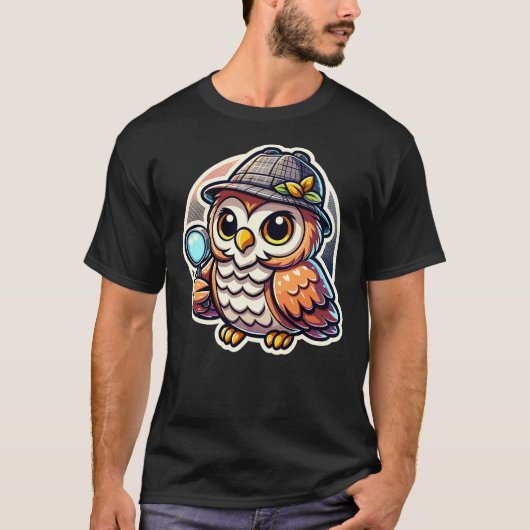T-shirt Bird Owl Detective - Detective Wisdom - Detective (Devant)