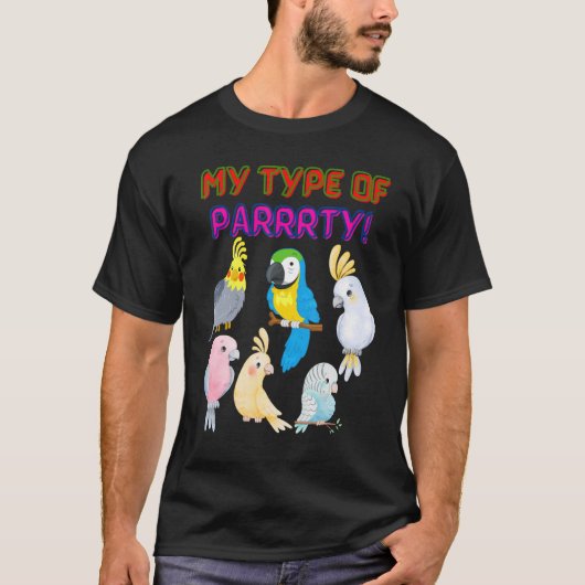 T-shirt Bird Parrot Party Animaux de compagnie Amour pour  (Devant)
