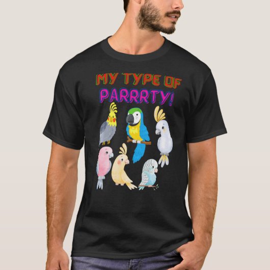T-shirt Bird Parrot Party Animaux de compagnie Amour pour (Devant)