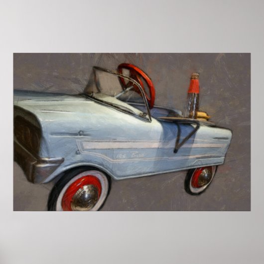 T-shirt Bird Pedal Car Poster (Voorkant)