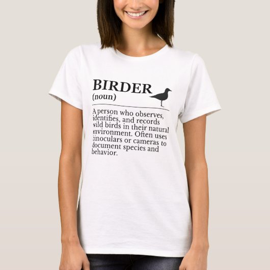 T-shirt Birder definition - wild bird observer (Devant)