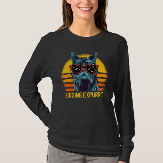T-shirt Birding Expert Cat Pet Premium (Devant)