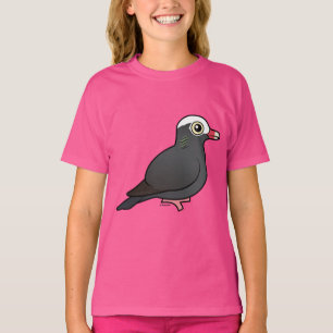 T-shirt Birdorable Blanc-a couronné le pigeon