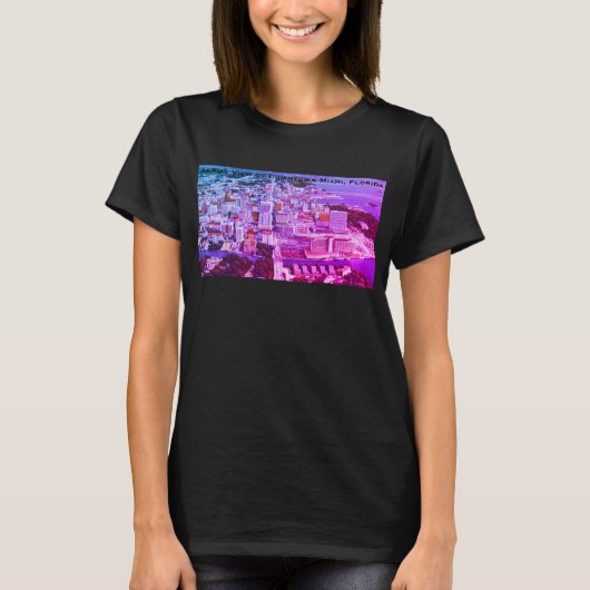 T-shirt Bird's Eye View of Downtown Miami, Floride (Devant)