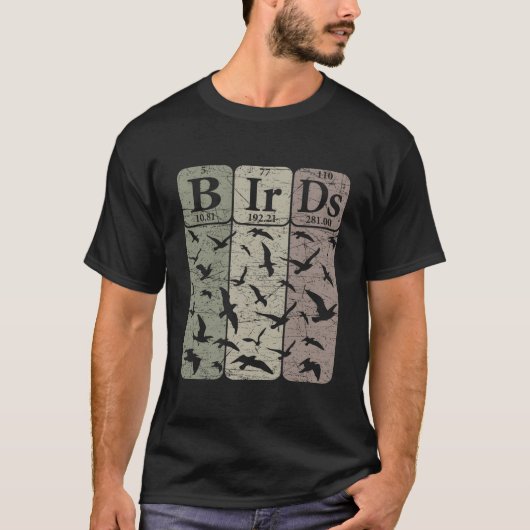 T-shirt Birds Periodic Table Elets Birdwatching Ornitholog (Devant)