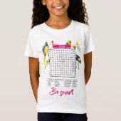 T-Shirt "Birds Word Search for Girls" "Fun & Smart " (Devant)