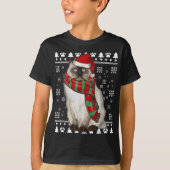 T-shirt Birman Chat Santa Hat Noël laid Noël (Devant)