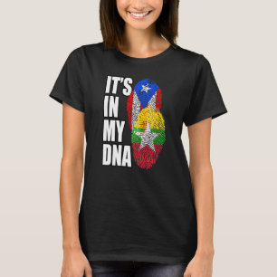 T-shirt Birman Et Porto-Rico Mix Dna Flag Heritage