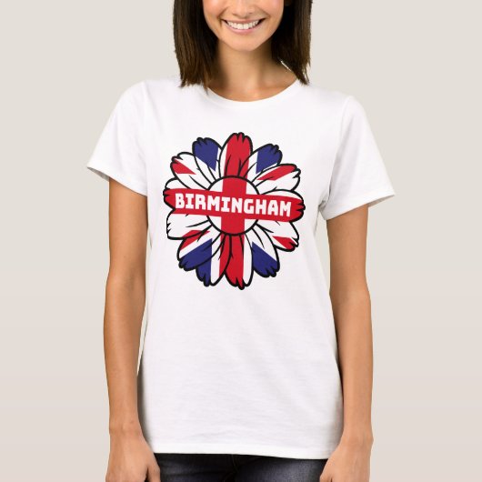T-shirt Birmingham Union Jack Sunflower British Pride (Devant)