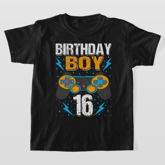 T-shirt Birthday Boy 16 Contrôleur de jeu vidéo Gamer 16th (Poser)