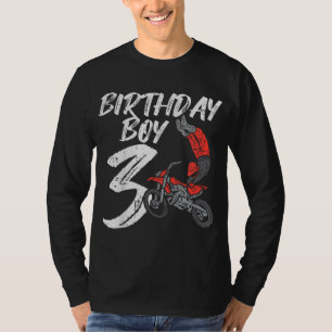 T-shirt Birthday Boy 3 Dirt Bike Cool Motocross 3e Birthd