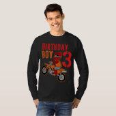 T-shirt Birthday Boy 3 Year Old Dirt Bike 3e Anniversaire  (Devant entier)