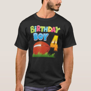 T-shirt Birthday Boy 4 Years 4th Birthday Football Pla