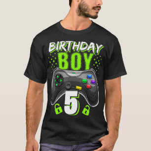 T-shirt Birthday Boy 5 contrôleur de jeu vidéo Gamer 5th