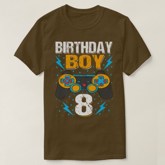 T-shirt Birthday Boy 8 Video Game Controller Gamer 8th Bir (Design devant)