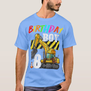 T-shirt Birthday Boy 8th Excavator 8 years old Constructit