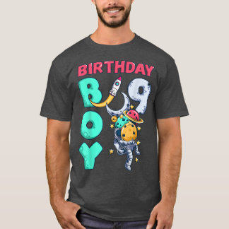 T-shirt Birthday Boy 9 Year Old, Astronaut, Space Rocket,