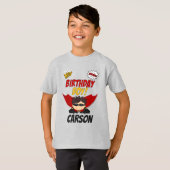 T-shirt Birthday Boy Comic Book Superhero avec nom (Devant entier)