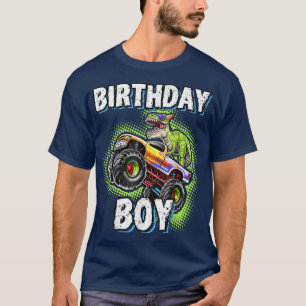T-shirt Birthday Boy Dinosaur Monster Truck Matching Famil