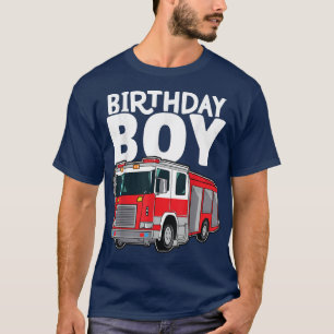 T-shirt Birthday Boy Fire Truck Firefighter Birthday Crew