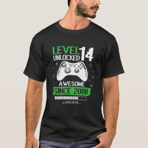T-shirt Birthday Boy Level 14 Unlock2008 Video Game Birt