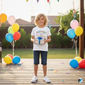 T-shirt Birthday Boy - White Minimal
