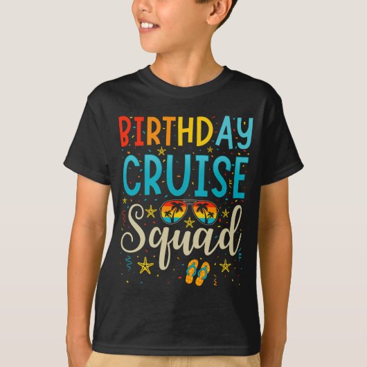 T-shirt Birthday Cruise Squad Croisière Vacances Boy (Devant)