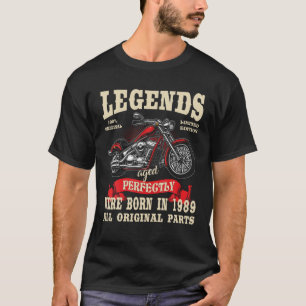 T-shirt Birthday Man Biker Cadeau Motorcycle Chopper 1989