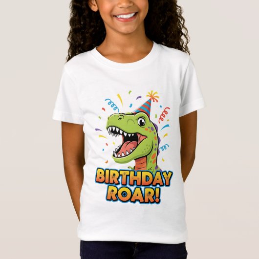 T-Shirt Birthday Roar Cute Dinosaur Birthday Party Design (Devant)