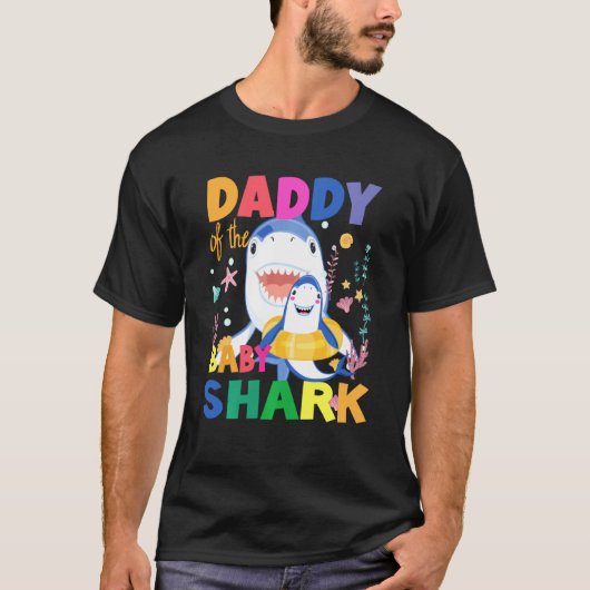 T-shirt Birthday Shark Daddy Of Birthday Shark Birthda (Devant)