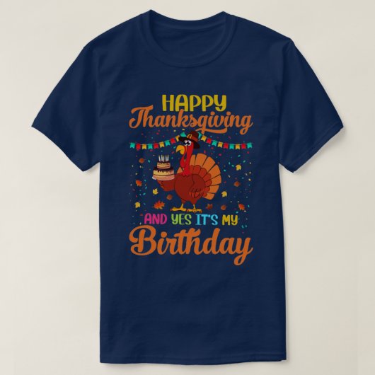 T-shirt Birthday Thanksgiving (Design devant)