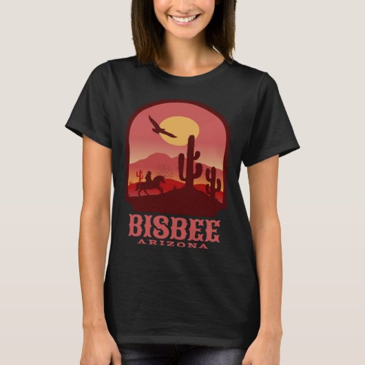 T-shirt Bisbee Arizona Cacti and Sunset (Devant)