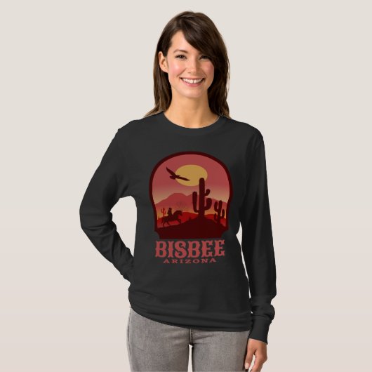 T-shirt Bisbee Arizona Cacti and Sunset (Devant entier)