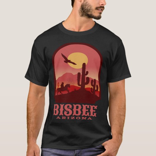 T-shirt Bisbee Arizona Cacti and Sunset (Devant)