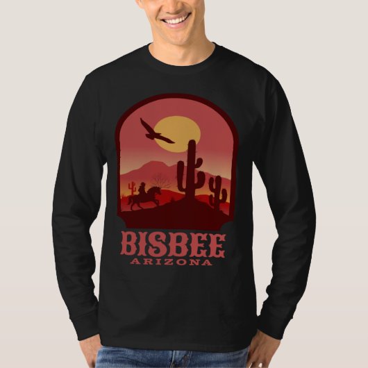 T-shirt Bisbee Arizona Cacti and Sunset (Devant)