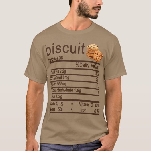 T-shirt biscuit Nutrition Facts Funny Thanksgiving (Devant)
