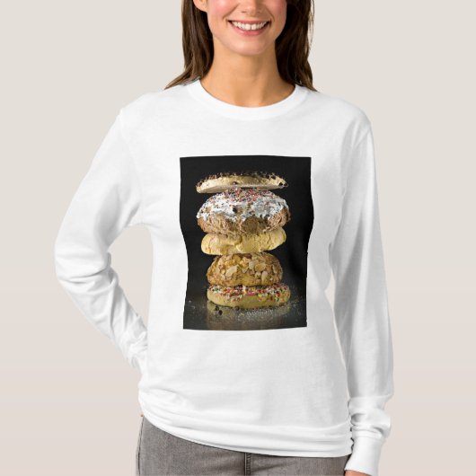 T-shirt Biscuits dans une pile (Devant)