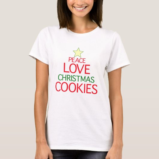 T-shirt Biscuits de Noël d'amour de paix (Devant)