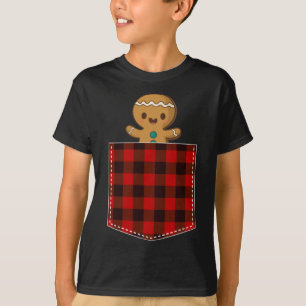 T-shirt Biscuits en pain d'épice rouge en bison de poche