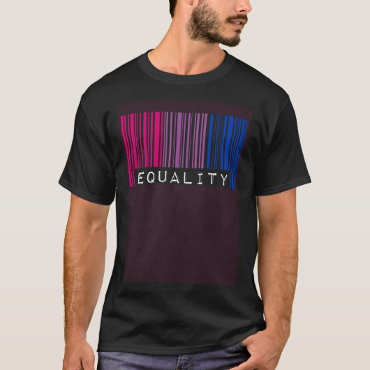T-shirt Bisexual Barcode Pride Equality Queer Aesthetic LG (Devant)