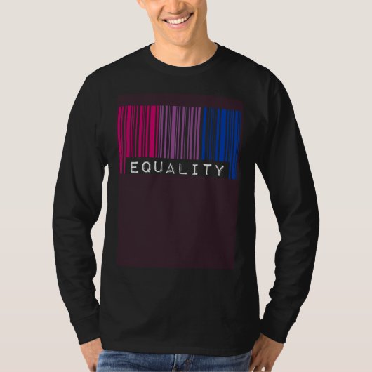 T-shirt Bisexual Barcode Pride Equality Queer Aesthetic LG (Devant)