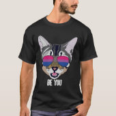 T-shirt Bisexual Be You Bi Pride Cat (Devant)