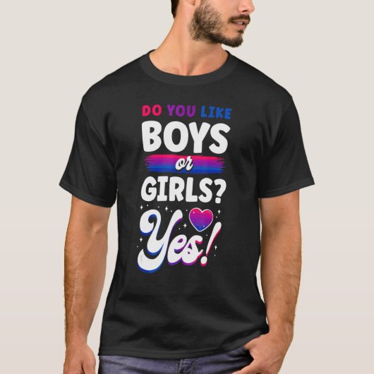 T-shirt Bisexual Bi Fierté Drapeau Aimez-Vous Les Garçons (Devant)