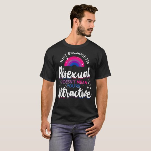 T-shirt Bisexual Bi Fierté Drapeau juste parce que je suis (Devant entier)