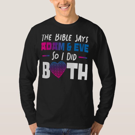 T-shirt Bisexual Bi Pride Drapeau Bible La Bible dit Adam  (Devant)