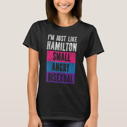 T-shirt Bisexual Bi Pride Drapeau Je suis comme Hamilton S (Devant)